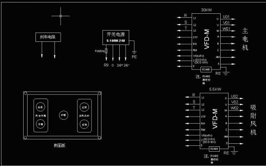 25,模切部m(从站)电路配线图:1.24,开槽部k(从站)电路配线图:1.