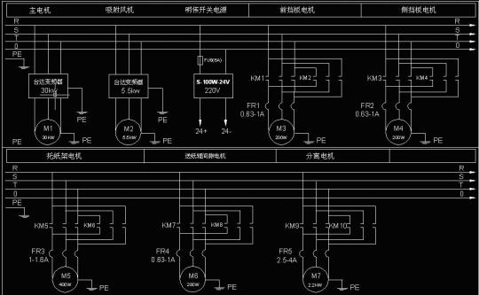 26,送纸硬件接线图1.25,模切部m(从站)电路配线图:1.